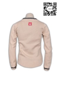SU165 V領開胸校服冷外套 定製 團體繡花Logo冷外套 冷外套配搭 冷外套專門店 後面照